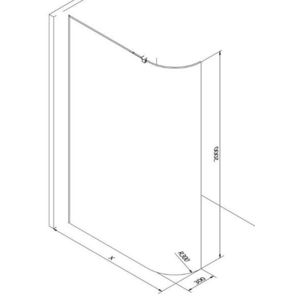 MEXEN - KIOTO walk-in 90x200 cm 8mm, transparent samostatné sklo zaoblené 800-090-000-00-06 vyobraziť