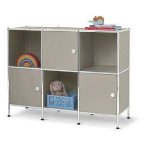 Kovový príborník »CN3 Kids« s 3 dvierkami, svetlosivý vyobraziť
