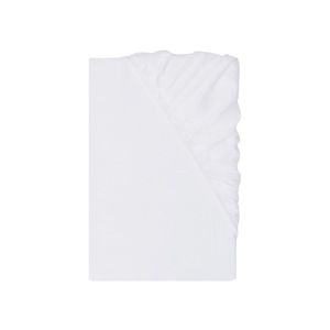 LIVARNO® Napínacia plachta z bavlneného saténu, 90 – 100 x 200 cm (biela) vyobraziť
