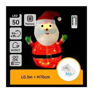 B.V. - LED Vianočná vonkajšia dekorácia 50xLED/3xAA 0, 7m IP44 teplá Santa Claus B10303ABAD vyobraziť