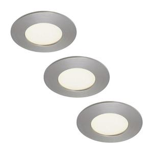 Briloner 7103432 - sada 3 kúpeľňových podhľadových LED svietidiel, 3×4, 9 W, 230 V, IP44, matný chróm 7103432 vyobraziť