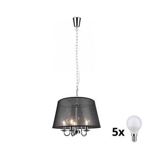 Reality - LED luster na reťazi CIMA 5xE14/40W/230V čierny R31035006 vyobraziť