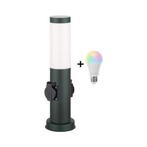 Brilagi - LED RGBW vonkajšie svietidlo s 2 zásuvkami 1xE27/15W/230V 40 cm IP44 antracit BG3942+AI1798 vyobraziť
