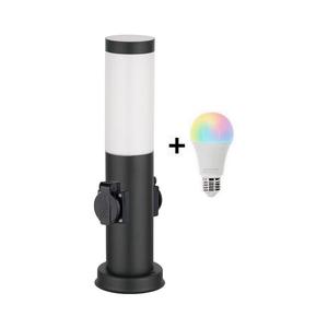 Brilagi - LED RGBW Vonkajšia lampa s 2 zásuvkami 1xE27/15W/230V 40 cm IP44 čierna BG3944+AI1798 vyobraziť