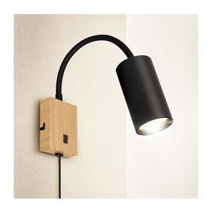 Brilagi - Flexibilná nástenná lampa SELE 1xGU10/30W/230V čierna/dubový dekor WO-SELEWL-BK-WD01-OEM vyobraziť