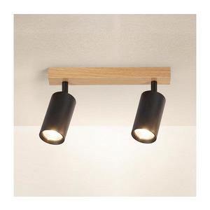 Brilagi - Bodové svietidlo SELE 2xGU10/30W/230V čierna/dubový dekor WO-SELE-BK-WD02-OEM vyobraziť
