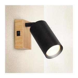 Brilagi - Nástenné bodové svietidlo SELE 1xGU10/30W/230V čierna/dekor dubu WO-SELEWL-BK-WD02-OEM vyobraziť