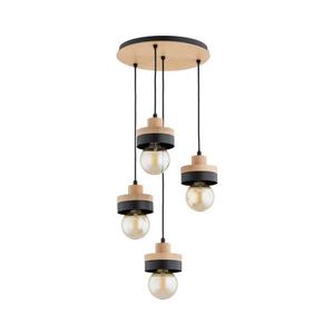 Luster na lanku LARSO 4xE27/15W/230V čierna/béžová 63408 vyobraziť