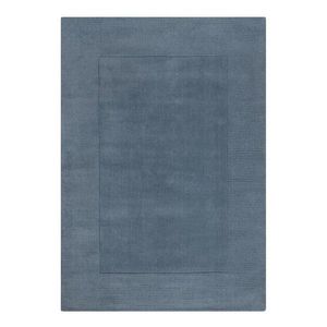 Tmavomodrý ručne tkaný vlnený koberec 120x170 cm Textured Wool Border – Flair Rugs vyobraziť