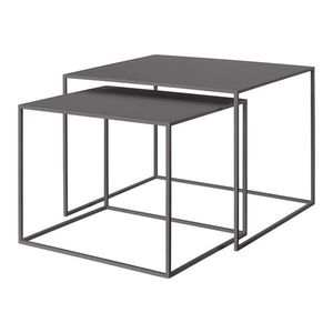Tmavosivé kovové konferenčné stolíky v súprave 2 ks 50x60 cm Fera – Blomus vyobraziť