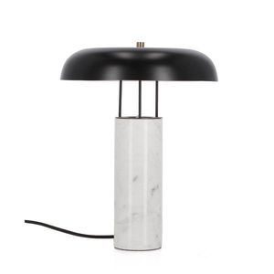Čierno-biela mramorová stolová lampa s kovovým tienidlom (výška 33 cm) Kaithal – Bizzotto vyobraziť