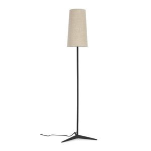 Čierna/béžová stojacia lampa s textilným tienidlom (výška 166 cm) Assam – Bizzotto vyobraziť