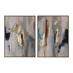 Tlačené/s ručne maľovanými prvkami obrazy v súprave 2 ks s rámom/na plátne 60x80 cm Gallery – Bizzotto vyobraziť
