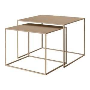Svetlohnedé kovové konferenčné stolíky v súprave 2 ks 50x60 cm Fera – Blomus vyobraziť