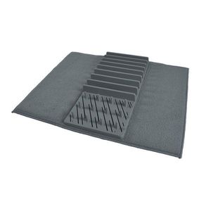 Sivá plastová odkvapkávacia podložka na riad 50x38 cm – Homéa vyobraziť