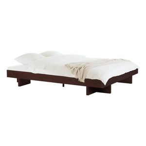 Hnedá dvojlôžková posteľ z MDF v dekore jaseňa bez čela s roštom 160x200 cm Kito – noo.ma vyobraziť
