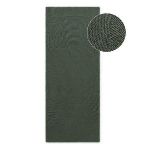 Tmavozelený ručne tkaný vlnený behúň 80x200 cm Calmio – Hanse Home vyobraziť