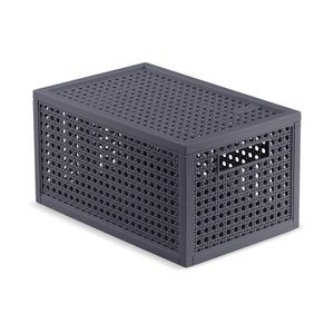 Tmavosivý úložný box s vekom z recyklovaného plastu 19x30x15 cm Kaya – Curver vyobraziť