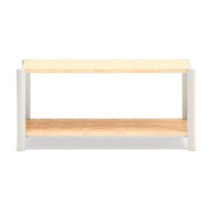 Krémový/v svetlo prírodnej farbe regál v dekore duba 126x59x43 cm Bona – Teulat vyobraziť