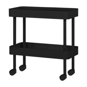 Čierny kovový pojazdný regál 60x62x30 cm Nolle – noo.ma vyobraziť