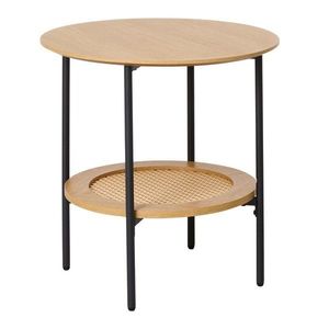 Okrúhly odkladací stolík v dekore duba ø 50 cm Pensacola – Unique Furniture vyobraziť