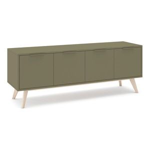 Zelený matný TV stolík 140x53x40 cm Campus – Marckeric vyobraziť