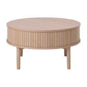 Okrúhly konferenčný stolík v dekore duba v svetlo prírodnej farbe ø 85 cm Meta – Unique Furniture vyobraziť