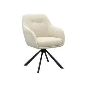 Krémovobiele čalúnené jedálenské kreslo s podrúčkami Avola – Unique Furniture vyobraziť