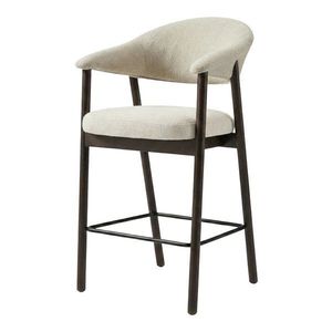 Hnedá/krémovobiela čalúnená barová stolička s podrúčkami (výška sedadla 67 cm) Elk – Unique Furniture vyobraziť
