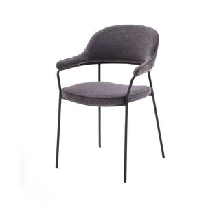 Tmavosivá jedálenská stolička s podrúčkami Kindersley – Unique Furniture vyobraziť