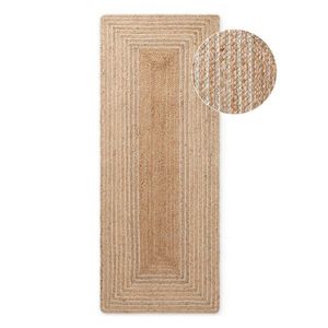 Obojstranný/ručne tkaný jutový behúň v prírodnej farbe/v svetlo prírodnej farbe 80x300 cm Juno – Hanse Home vyobraziť