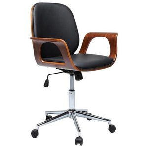 Kare-Design OTOČNÁ STOLIČKA, vzhľad kože, čierna, farba orecha vyobraziť