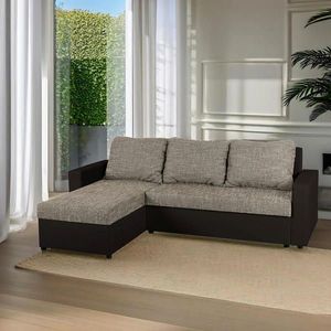 P & B ROHOVÁ SEDAČKA, textil, kompozitné drevo, cappuccino, mokka vyobraziť