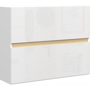 MID.YOU VÝKLOPNÁ SKRINKA NA TOPÁNKY, farba duba, biela s vysokým leskom, 104/82/29 cm vyobraziť