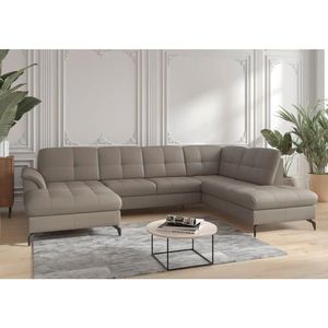 Sit & More SEDACIA SÚPRAVA, koža, textil, sivá vyobraziť