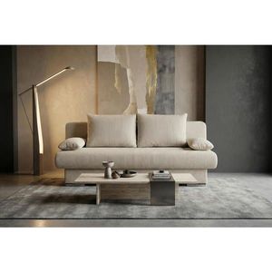 P & B ROZKLADACIA POHOVKA, textil, kompozitné drevo, krémová vyobraziť