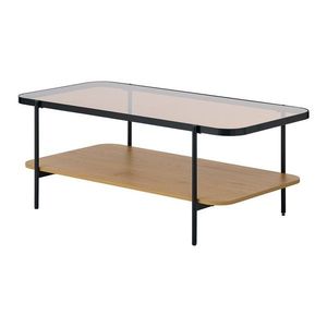 Konferenčný stolík so sklenenou doskou v prírodnej farbe 60x120 cm Hassel – Unique Furniture vyobraziť