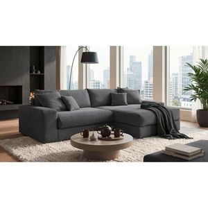 Livetastic ROZKLADACIA ROHOVÁ SEDAČKA, textil, antracitová vyobraziť