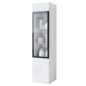 P & B VITRÍNA, biela, biela s vysokým leskom, 30/130/33 cm vyobraziť