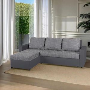 P & B ROHOVÁ SEDAČKA, textil, kompozitné drevo, sivá vyobraziť