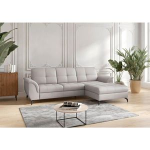 Sit & More ROHOVÁ SEDAČKA, textil, koža, svetlosivá vyobraziť