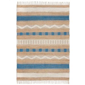Flair Rugs VŠÍVANÝ KOBEREC, 120/170 cm, modrá, prírodná farba vyobraziť