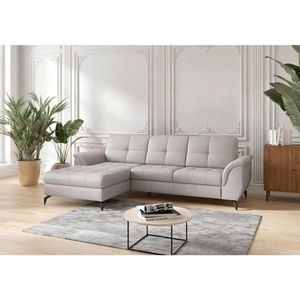 Sit & More ROHOVÁ SEDAČKA, textil, koža, svetlosivá vyobraziť