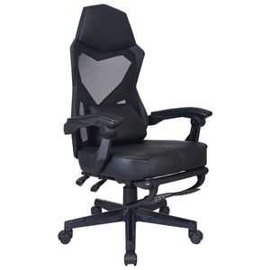 Carryhome HERNÁ STOLIČKA, vzhľad kože, sieťovina, čierna vyobraziť