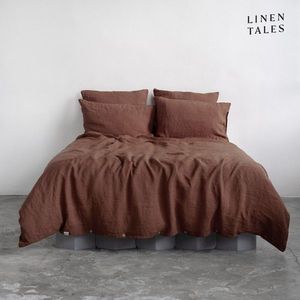 Tmavohnedé ľanové obliečky na jednolôžko 140x200 cm Chocolate – Linen Tales vyobraziť