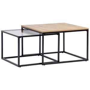 Boxxx SADA KONFERENČNÝCH STOLÍKOV, čierna, farba duba, kov, sklo, kompozitné drevo, 70/60/45/40/70/60 cm vyobraziť