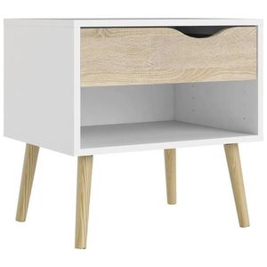 P & B NOČNÝ STOLÍK, biela, farba duba, 50, 2/49, 7/39, 1 cm vyobraziť