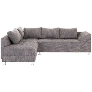 P & B ROHOVÁ SEDAČKA, textil, kompozitné drevo, sivá vyobraziť