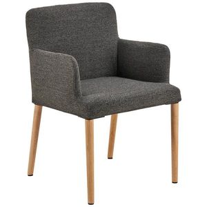 P & B STOLIČKA S PODRÚČKAMI, buklé, antracitová vyobraziť