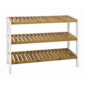 REGÁL, prírodná farba, biela, bambus, 70/54/26 cm vyobraziť